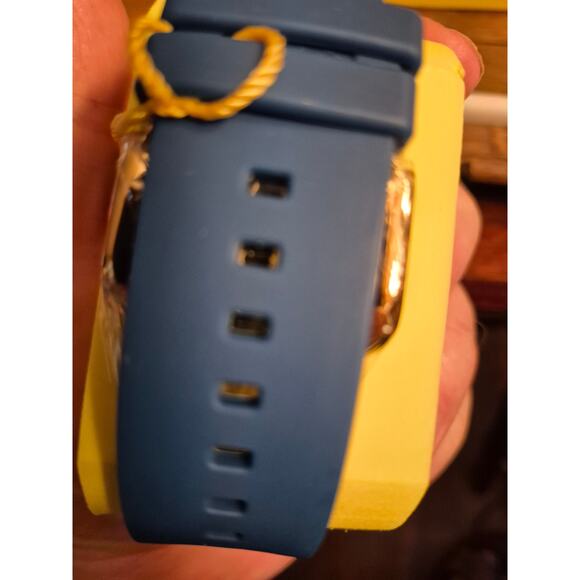 Invicta Bolt 50 mm Gold Tone Case Blue Dial Skeleton Hands Blue Silicone Straps